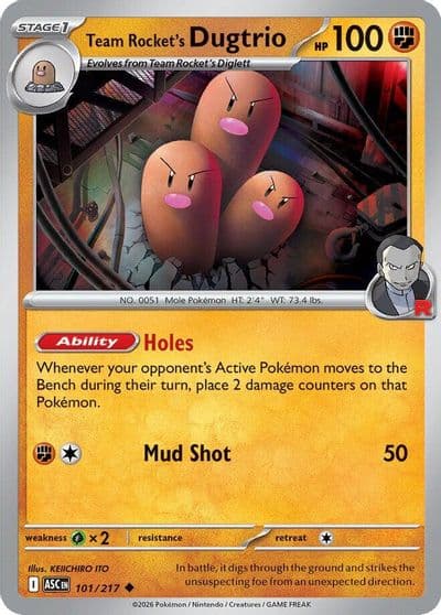 Team Rocket's Dugtrio ME: Ascended Heroes Pokemon card