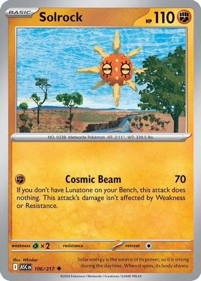 Solrock ME: Ascended Heroes Pokemon card