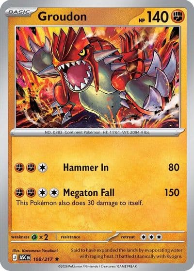 Groudon ME: Ascended Heroes Pokemon card