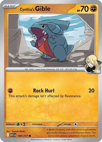 Cynthia's Gible ME: Ascended Heroes Pokemon card