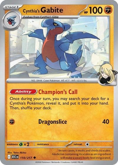 Cynthia's Gabite ME: Ascended Heroes Pokemon card