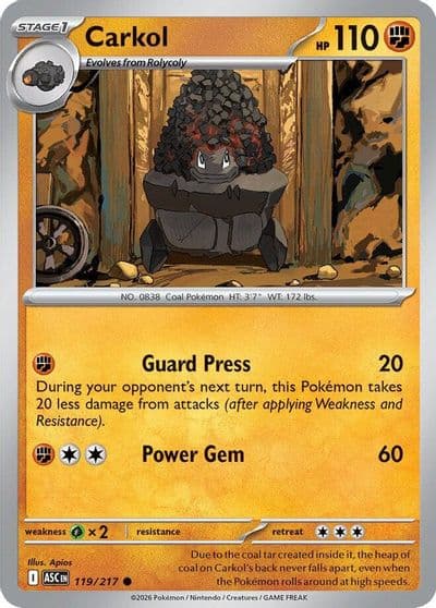 Carkol ME: Ascended Heroes Pokemon card
