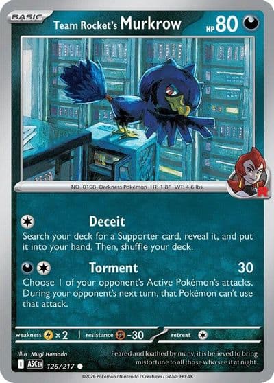Team Rocket's Murkrow ME: Ascended Heroes Pokemon card