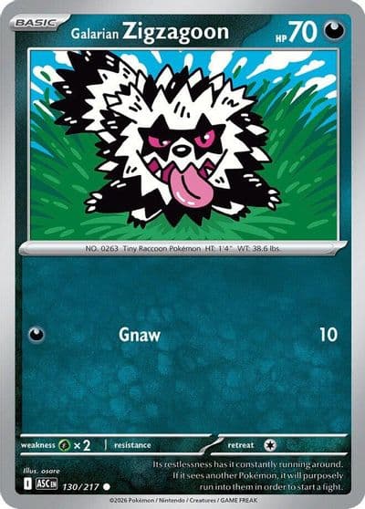Galarian Zigzagoon ME: Ascended Heroes Pokemon card
