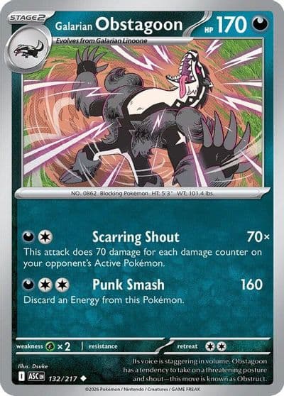 Galarian Obstagoon ME: Ascended Heroes Pokemon card