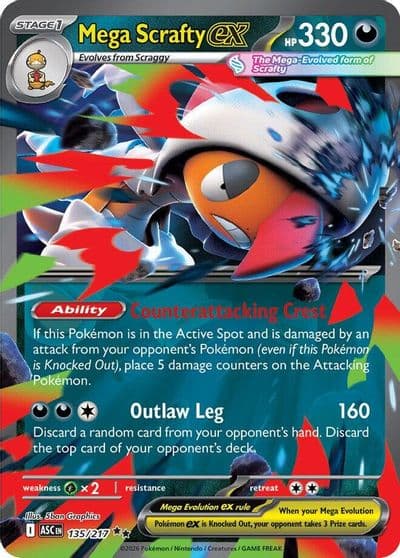 Mega Scrafty ex ME: Ascended Heroes Pokemon card