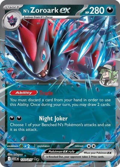 N's Zoroark ex ME: Ascended Heroes Pokemon card