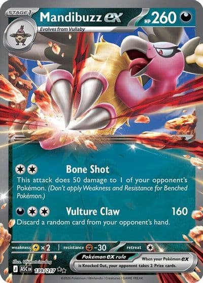 Mandibuzz ex ME: Ascended Heroes Pokemon card
