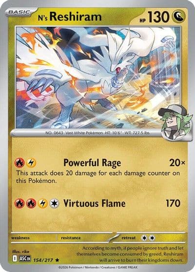 N's Reshiram ME: Ascended Heroes Pokemon card