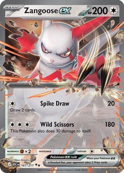 Zangoose ex ME: Ascended Heroes Pokemon card