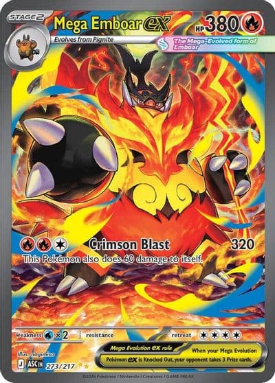 Mega Emboar ex ME: Ascended Heroes Pokemon card