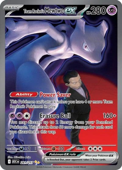 Team Rocket's Mewtwo ex ME: Ascended Heroes Pokemon card