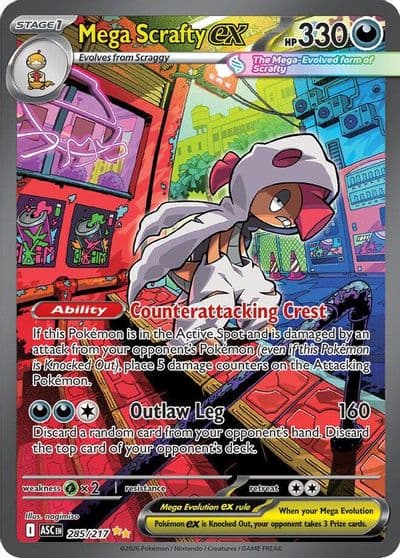 Mega Scrafty ex ME: Ascended Heroes Pokemon card