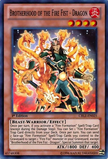 Brotherhood of the Fire Fist Dragon Cosmo Blazer Yu-Gi-Oh! card