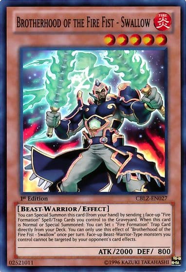 Brotherhood of the Fire Fist Swallow Cosmo Blazer Yu-Gi-Oh! card