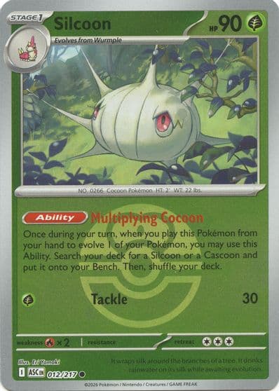 Silcoon (Love Ball) ME: Ascended Heroes Pokemon card