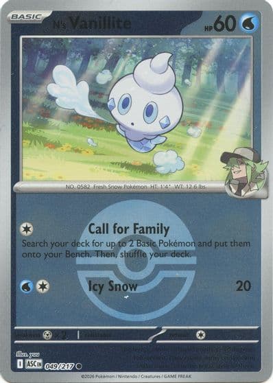 N's Vanillite (Poke Ball) ME: Ascended Heroes Pokemon card