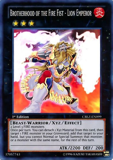 Brotherhood of the Fire Fist Lion Emperor Cosmo Blazer Yu-Gi-Oh! card