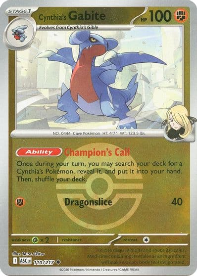 Cynthia's Gabite (Poke Ball) ME: Ascended Heroes Pokemon card