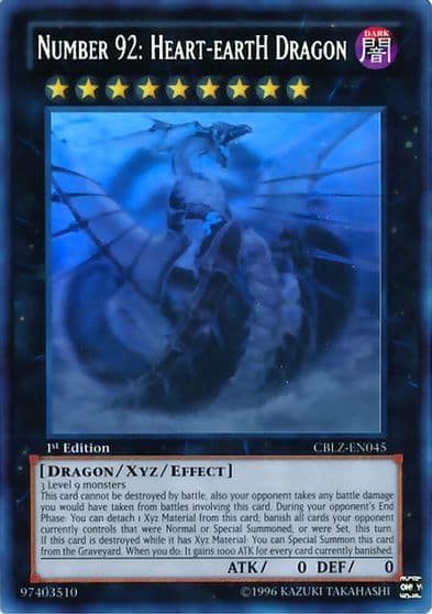 Number 92 Heart eartH Dragon Ghost Rare Cosmo Blazer Yu-Gi-Oh! card