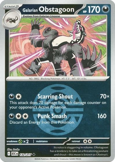 Galarian Obstagoon (Dusk Ball) ME: Ascended Heroes Pokemon card