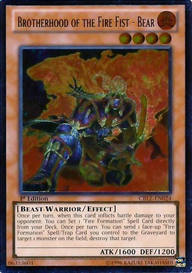 Brotherhood of the Fire Fist Bear UTR Cosmo Blazer Yu-Gi-Oh! card