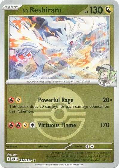 N's Reshiram (Poke Ball) ME: Ascended Heroes Pokemon card