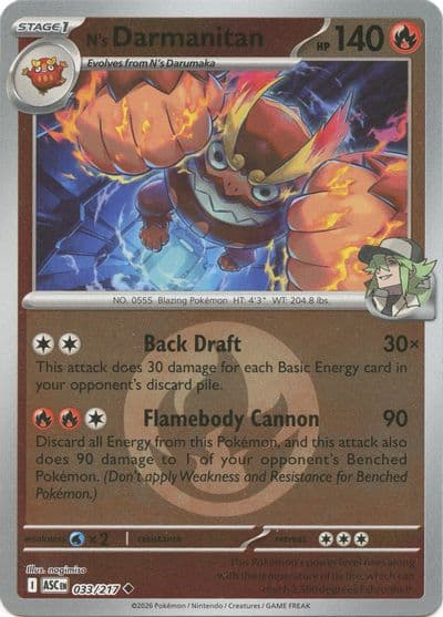 N's Darmanitan (Energy Symbol Pattern) ME: Ascended Heroes Pokemon card