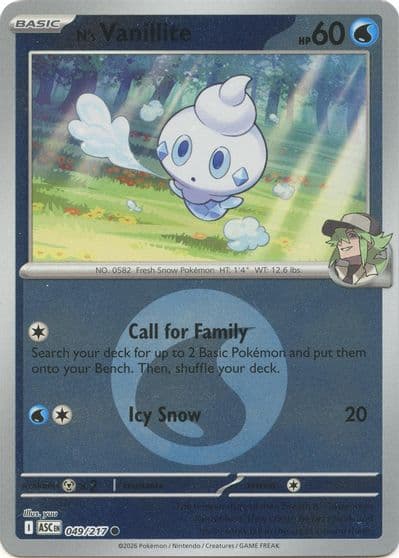 N's Vanillite (Energy Symbol Pattern) ME: Ascended Heroes Pokemon card