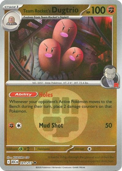 Team Rocket's Dugtrio (Energy Symbol Pattern) ME: Ascended Heroes Pokemon card