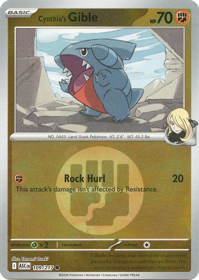 Cynthia's Gible (Energy Symbol Pattern) ME: Ascended Heroes Pokemon card
