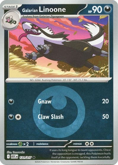 Galarian Linoone (Energy Symbol Pattern) ME: Ascended Heroes Pokemon card