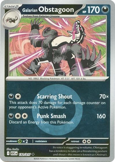Galarian Obstagoon (Energy Symbol Pattern) ME: Ascended Heroes Pokemon card