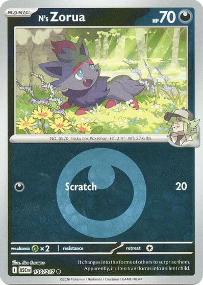 N's Zorua (Energy Symbol Pattern) ME: Ascended Heroes Pokemon card