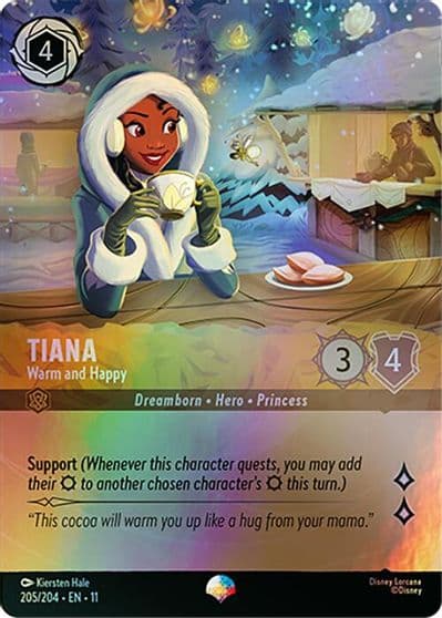 Tiana Warm and Happy Epic Winterspell Lorcana card