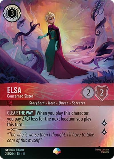 Elsa Concerned Sister Epic Winterspell Lorcana card