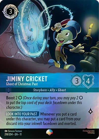 Jiminy Cricket Ghost of Christmas Past Epic Winterspell Lorcana card