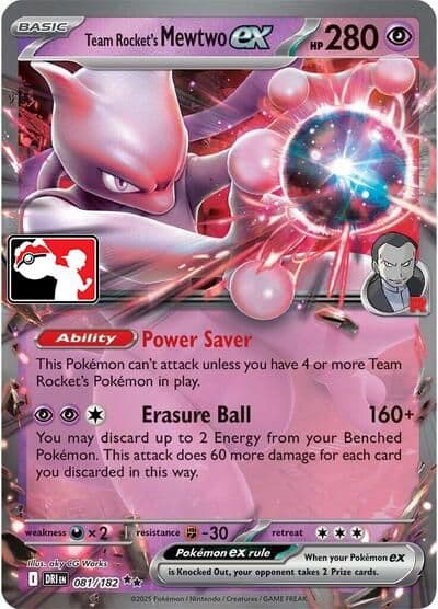 Team Rocket's Mewtwo ex Prize Pack Series Cards Pokemon card
