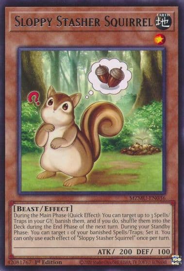 Sloppy Stasher Squirrel Maze of Muertos Yu-Gi-Oh! card