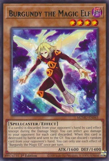 Burgundy the Magic Elf Maze of Muertos Yu-Gi-Oh! card