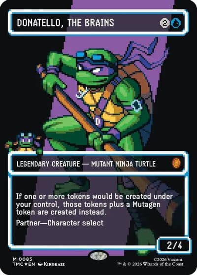 Donatello the Brains 0085 Borderless Surge Foil Commander: Teenage Mutant Ninja Turtles Magic card