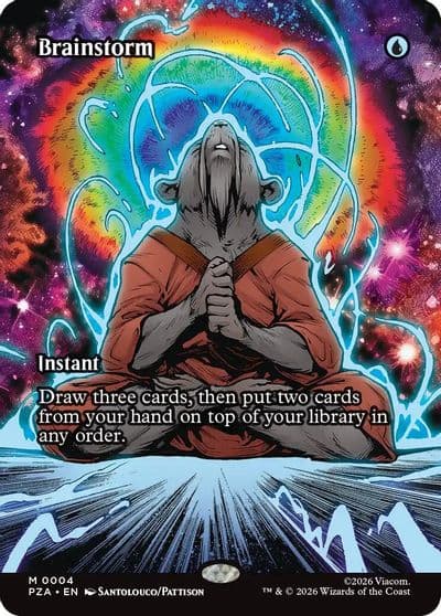 Brainstorm Borderless Teenage Mutant Ninja Turtles Source Material Magic card