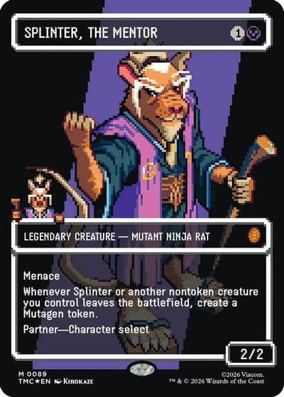 Splinter the Mentor 0089 Borderless Surge Foil Commander: Teenage Mutant Ninja Turtles Magic card