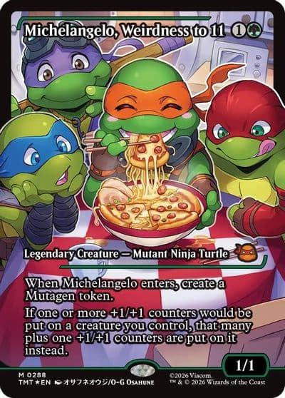 Michelangelo Weirdness to 11 Showcase Teenage Mutant Ninja Turtles Magic card
