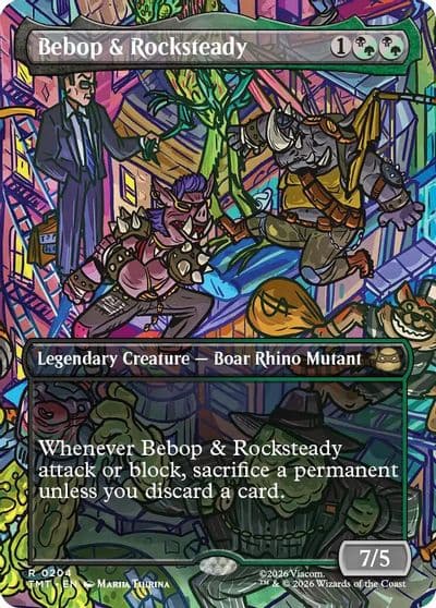 Bebop and Rocksteady Borderless Teenage Mutant Ninja Turtles Magic card