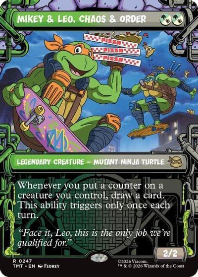 Mikey and Leo Chaos and Order Showcase Teenage Mutant Ninja Turtles Magic card