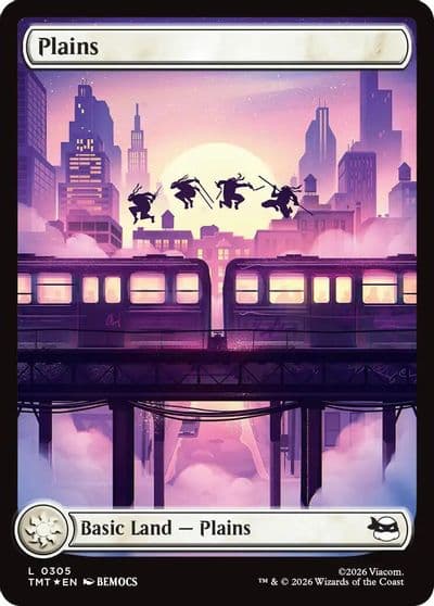 Plains 0305 Surge Foil Teenage Mutant Ninja Turtles Magic card