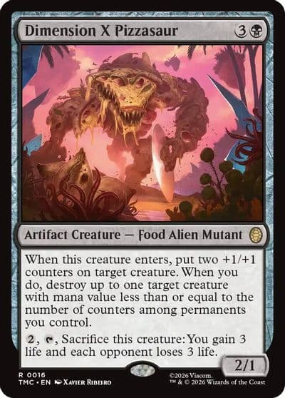 Dimension X Pizzasaur Commander: Teenage Mutant Ninja Turtles Magic card