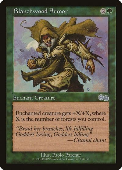 Blanchwood Armor Urza's Saga Magic card