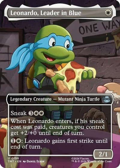 Leonardo Leader in Blue Borderless Teenage Mutant Ninja Turtles Magic card
